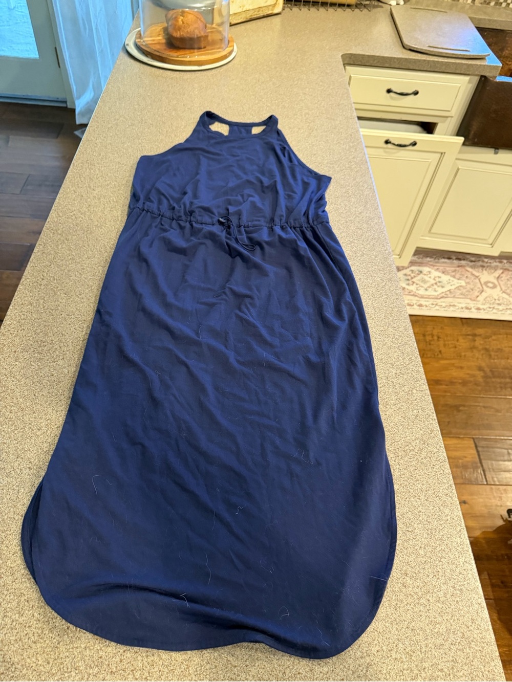 tek gear Navy Sleeveless Drawstring Waist Maxi Dress